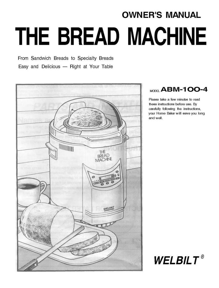 breadman bread machine recipes & instruction manual