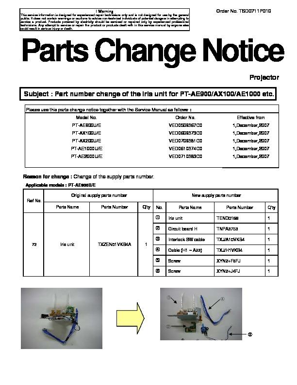pt ae900u lamp replacement instructions