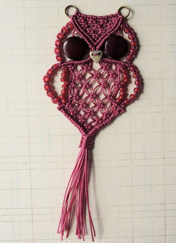 macrame owl necklace instructions