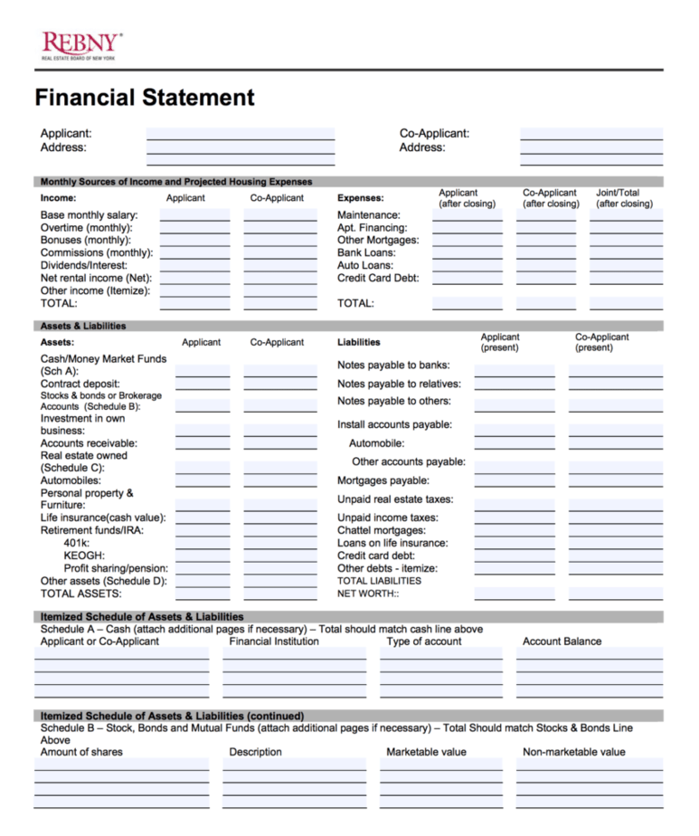 form 13 financial statement instructions