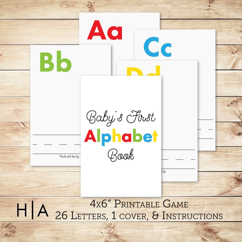 baby shower alphabet book instructions